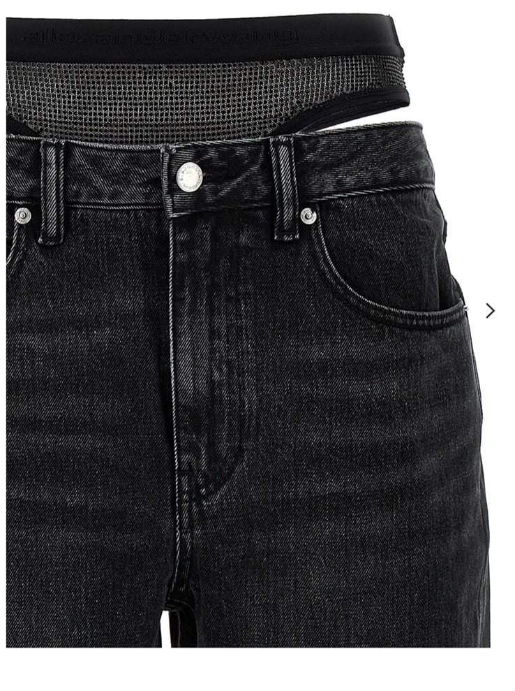 【関税&送料込】Alexander Wang Slit Hem Jean Prestyle Hotfix Denim X Alexander Wang Slit Hem Prestyle Hotfix Mesh Undie