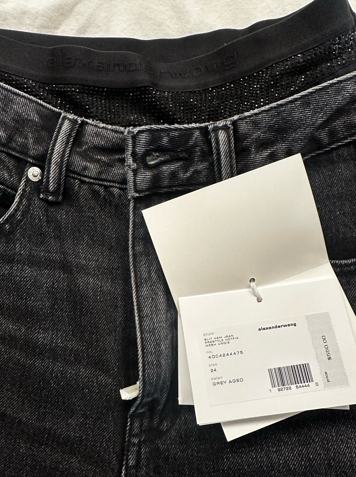 【送料&関税込】Alexander Wang slit Hem Prestyle Hotfix Mesh Alexander Wang Mini Skirt Prestyle Hotfix Mesh Undie in Grey