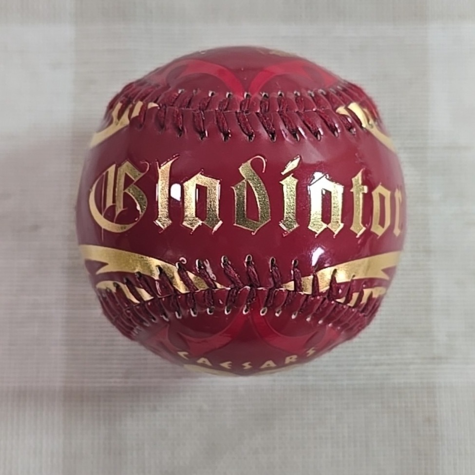 Vintage CAESAR'S Palace Gladiator 66 Souvenir Baseball Ball Glossy Red Gold