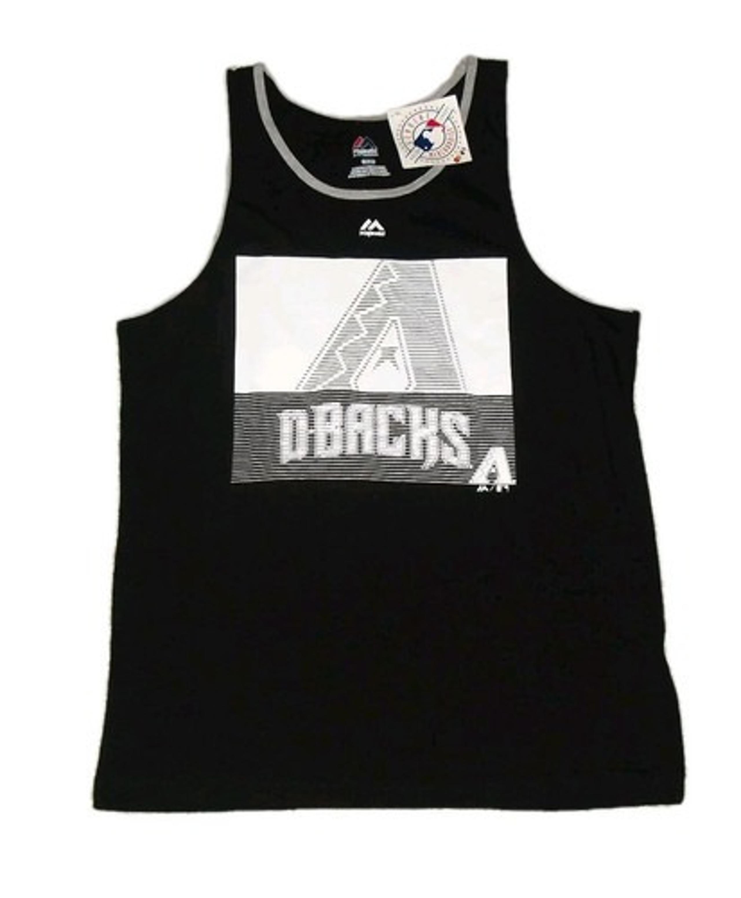 Arizona Diamondbacks Mens Majestic Black White Tank Top sz. Medium New Tags Mlb