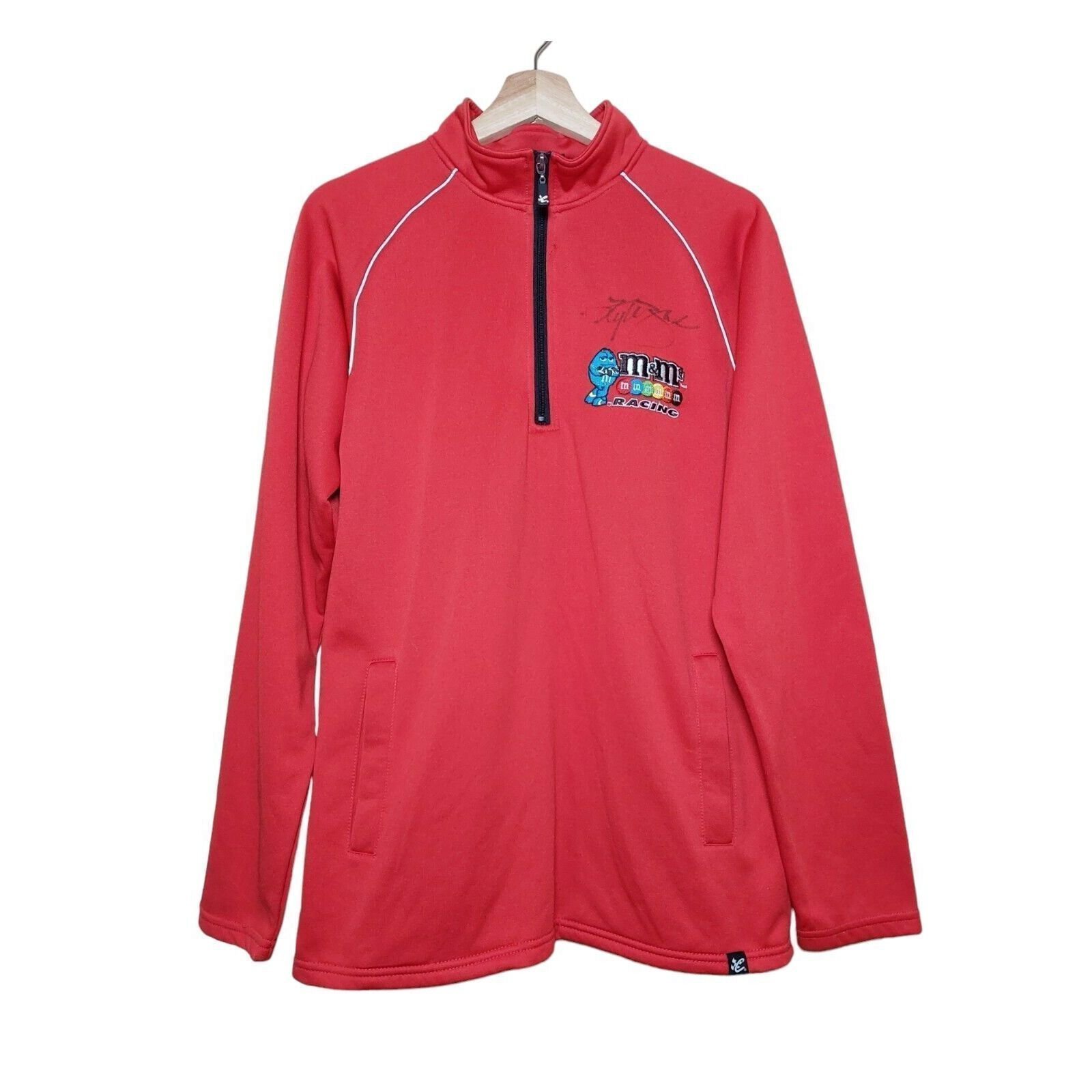 Chase Authentics Autographed Kyle Busch M&M NASCAR Zip Jacket Adult Small Red