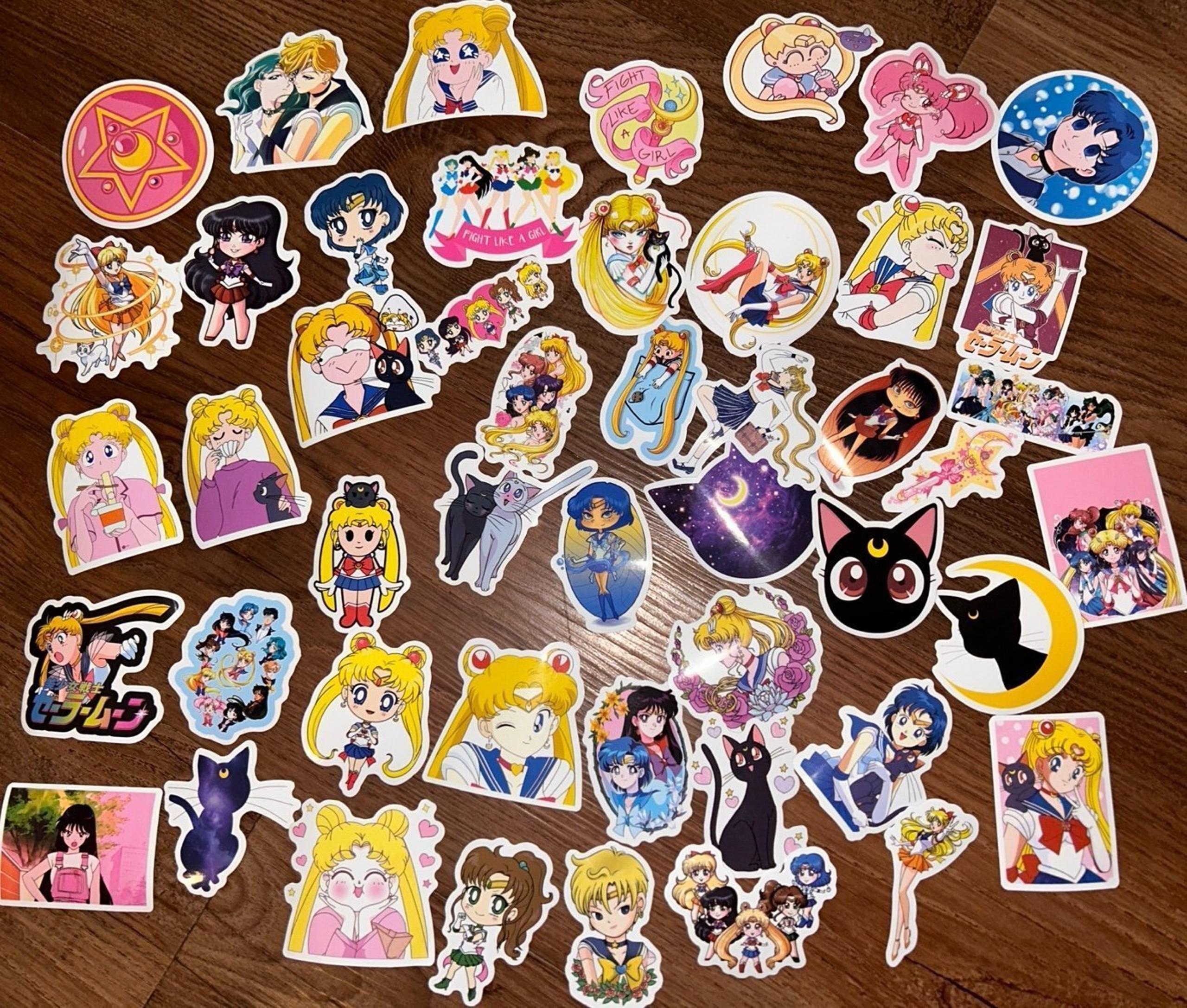 Lot of Anime stickers “fight like a girl”