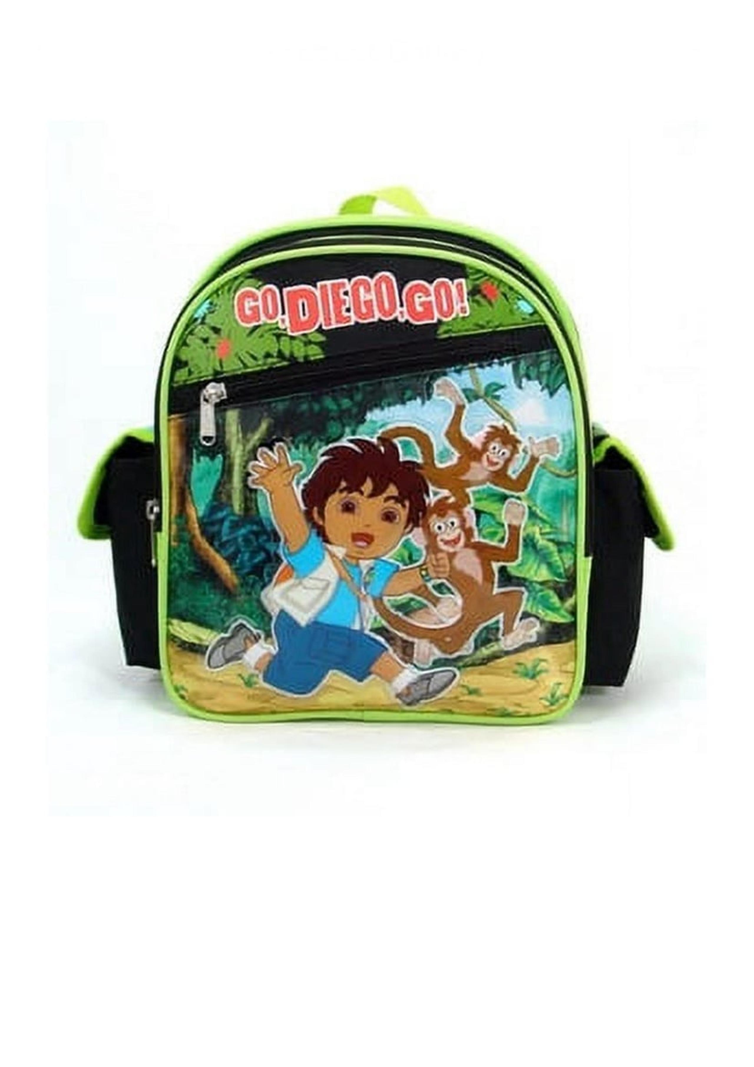 Go Diego Go  12 Inches Small Backpack Green Jungle & Tiger New