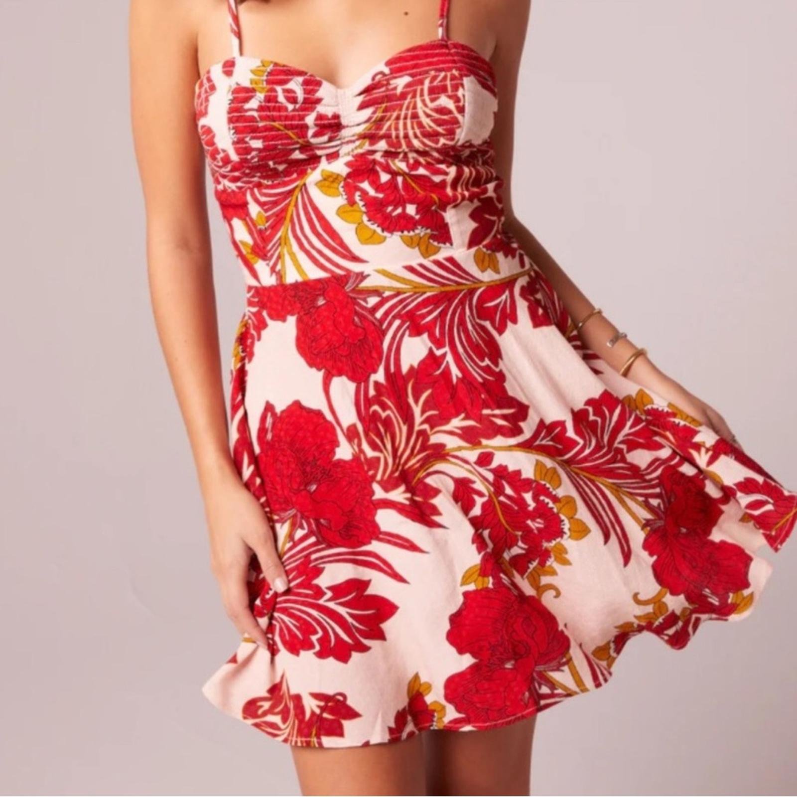 Band of the free - DANCING QUEEN RED FLORAL BRA CUP MINI DRESS | M NWT