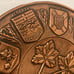Vintage Metal Copper Heavy Duty Wall Hanging Plate, Purple Velvet Back, Canada
