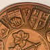 Vintage Metal Copper Heavy Duty Wall Hanging Plate, Purple Velvet Back, Canada