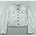 Susan Graver Jean Jacket Women White Small Cropped Raw Hem