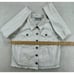 Susan Graver Jean Jacket Women White Small Cropped Raw Hem