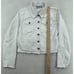 Susan Graver Jean Jacket Women White Small Cropped Raw Hem