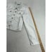 Susan Graver Jean Jacket Women White Small Cropped Raw Hem