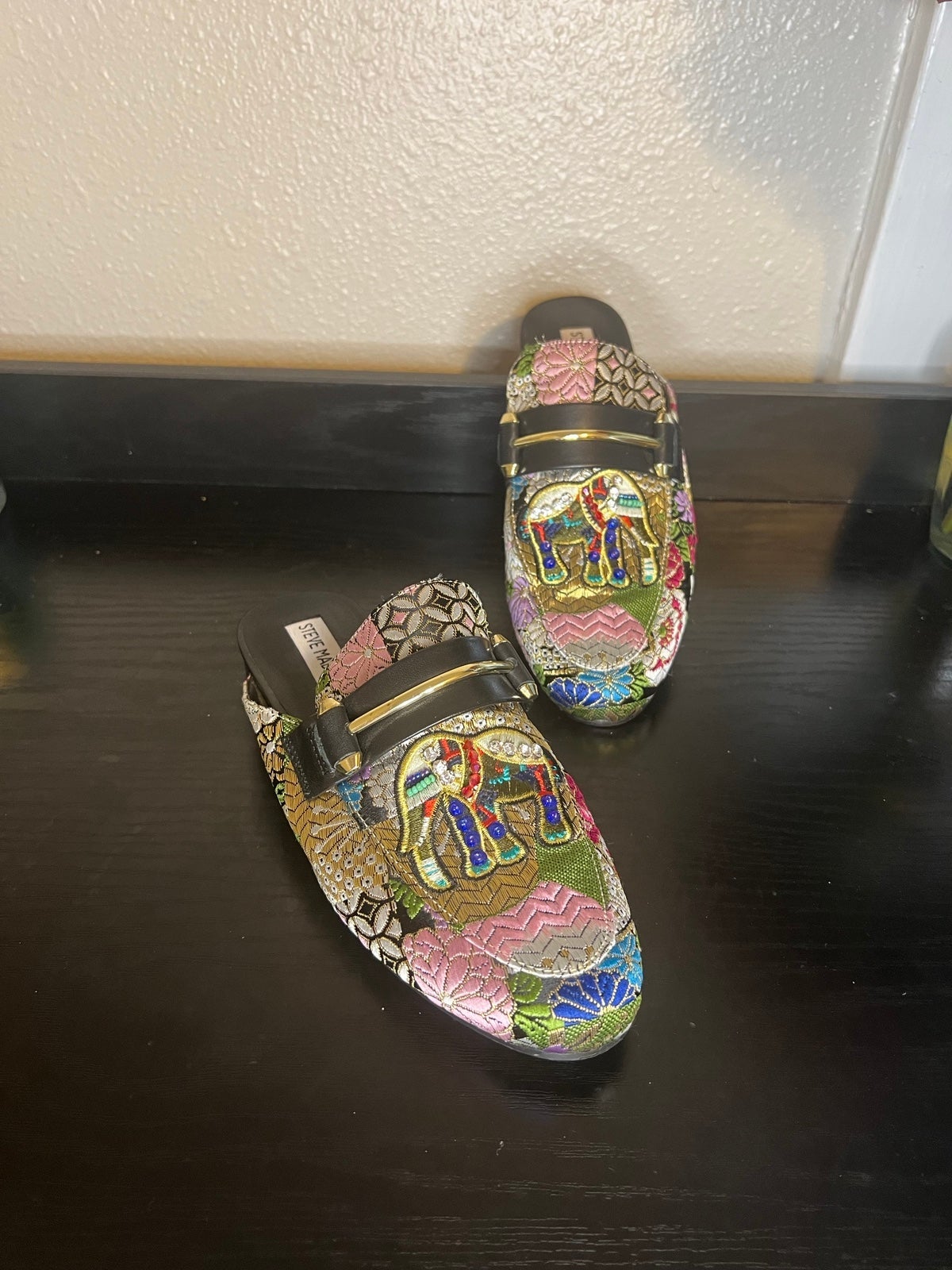 Steve Madden Kera Sabot Mules embroidered size 7.5