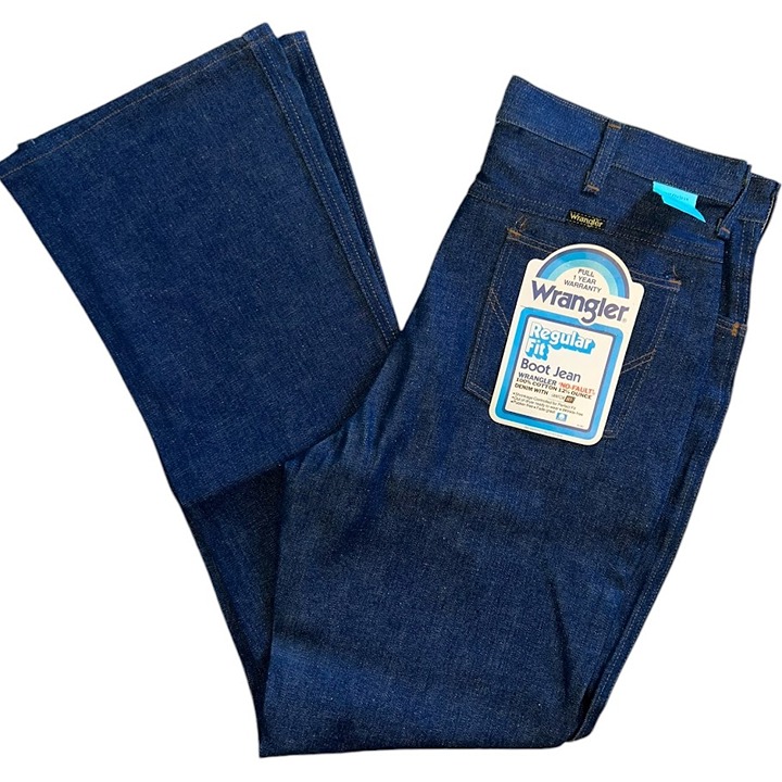 NWT Vintage 1970s Men's Wrangler No Fault Denim Bootcut Jeans 845DEN Size 36x35