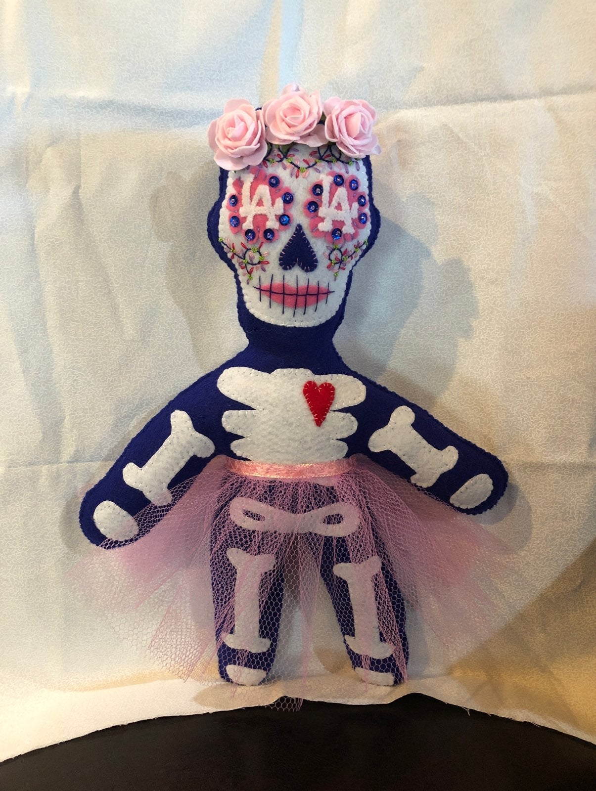 Dodger sugar skull doll