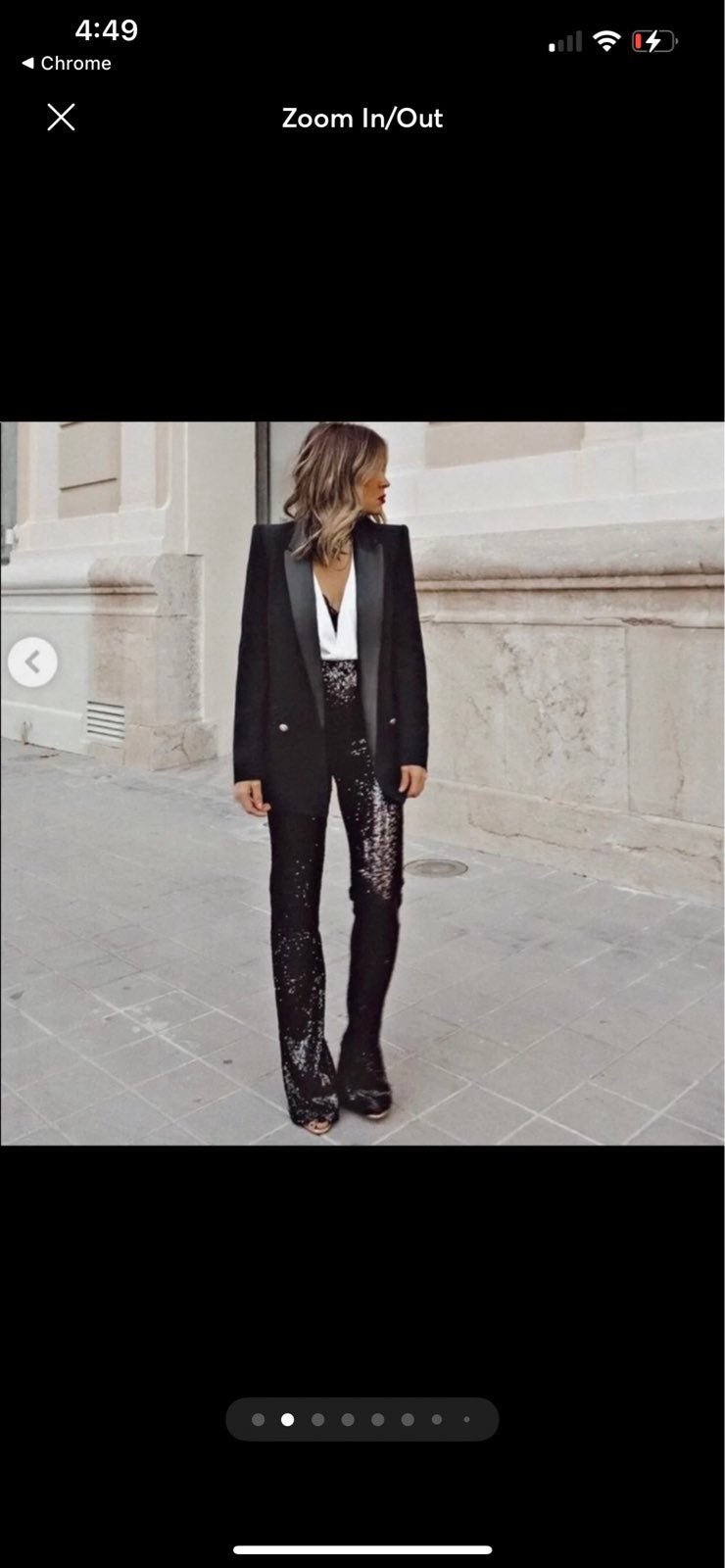 Zara black squine side split pants