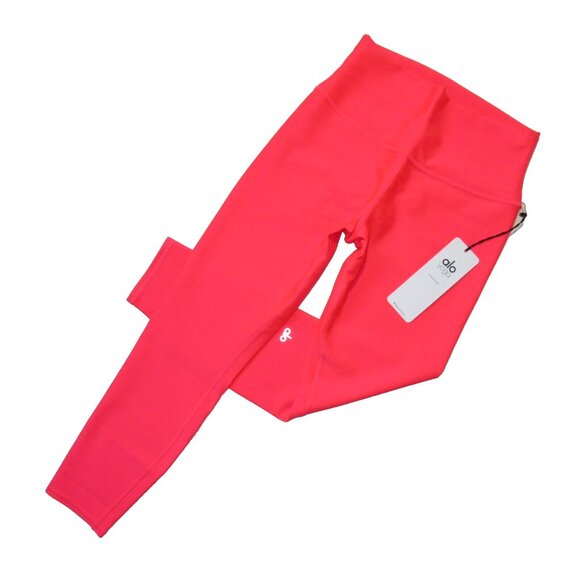 NWT Alo Yoga 7/8 High-Waist Airlift Legging in Pink Lava Stretch Workout L