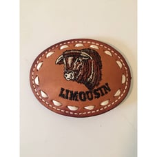 Vintage leather bull belt buckle