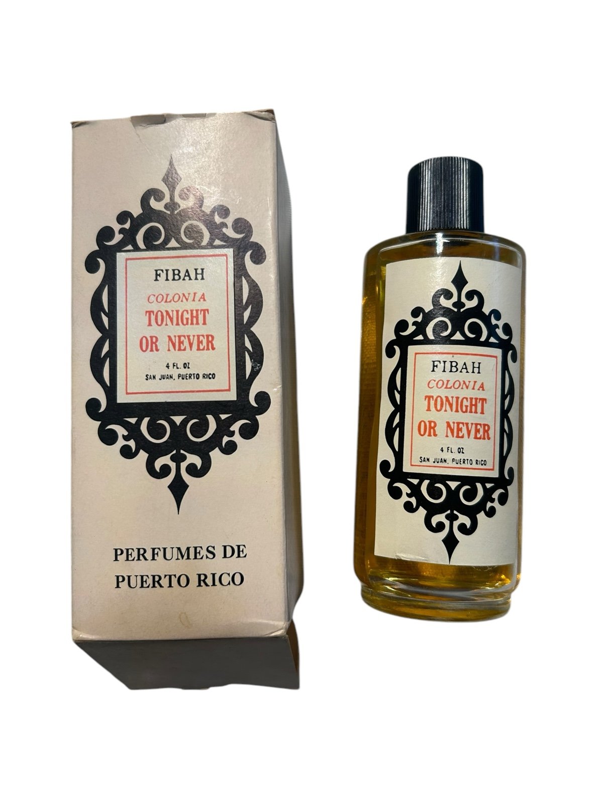 Vtg 1950's FIBAH Colonia Tonight of Never 4 Oz Perfume Splash