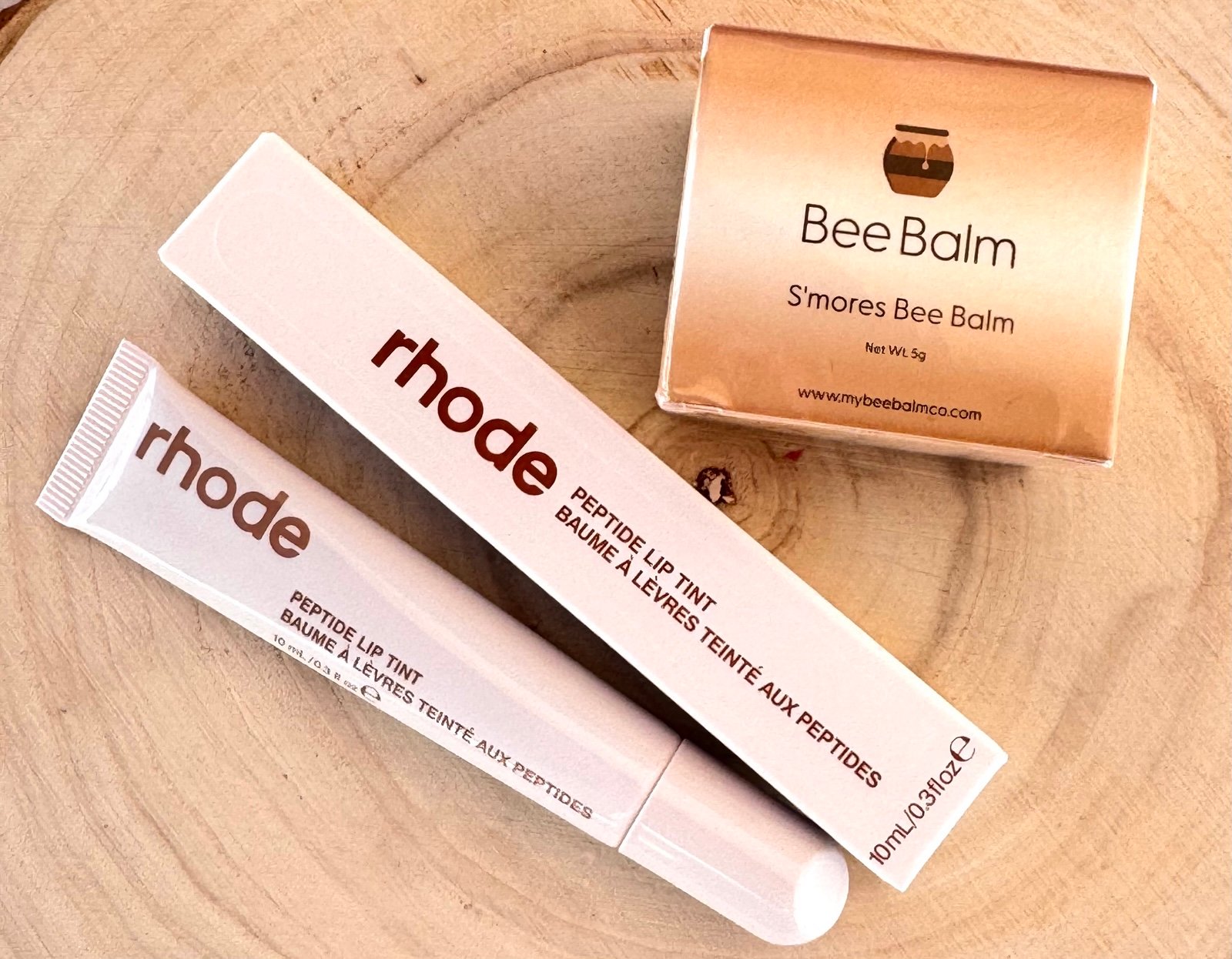 Rhode Lip Tint “Cinnamon Roll” & BeeBalm “S’more’s”
