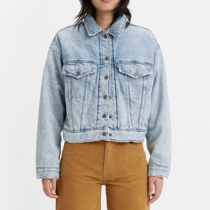 NEW Size Large Levi’s Whatever Whenever Padded Trucker Blue OG Jean Denim Jacket