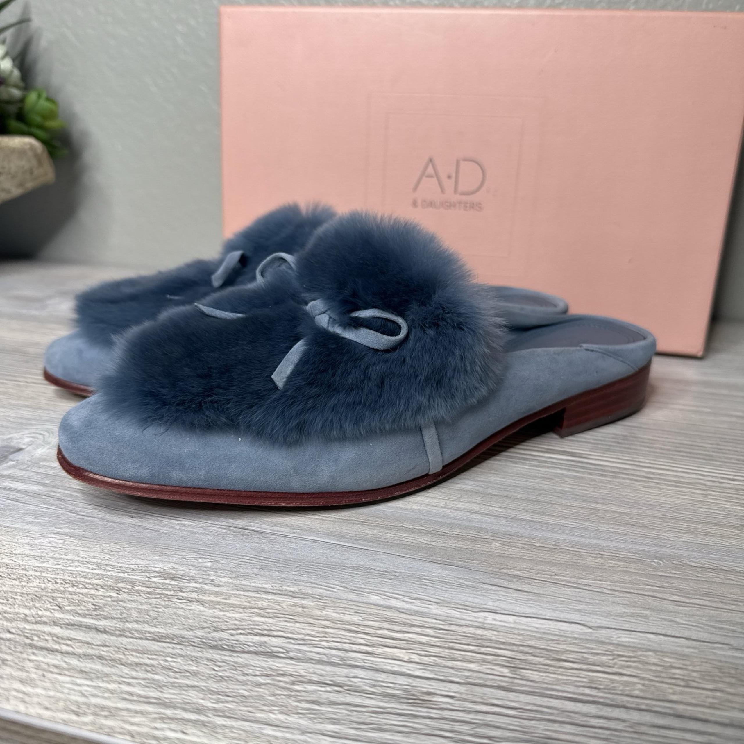 AD & Daughters Blue Mule Grigon Suede