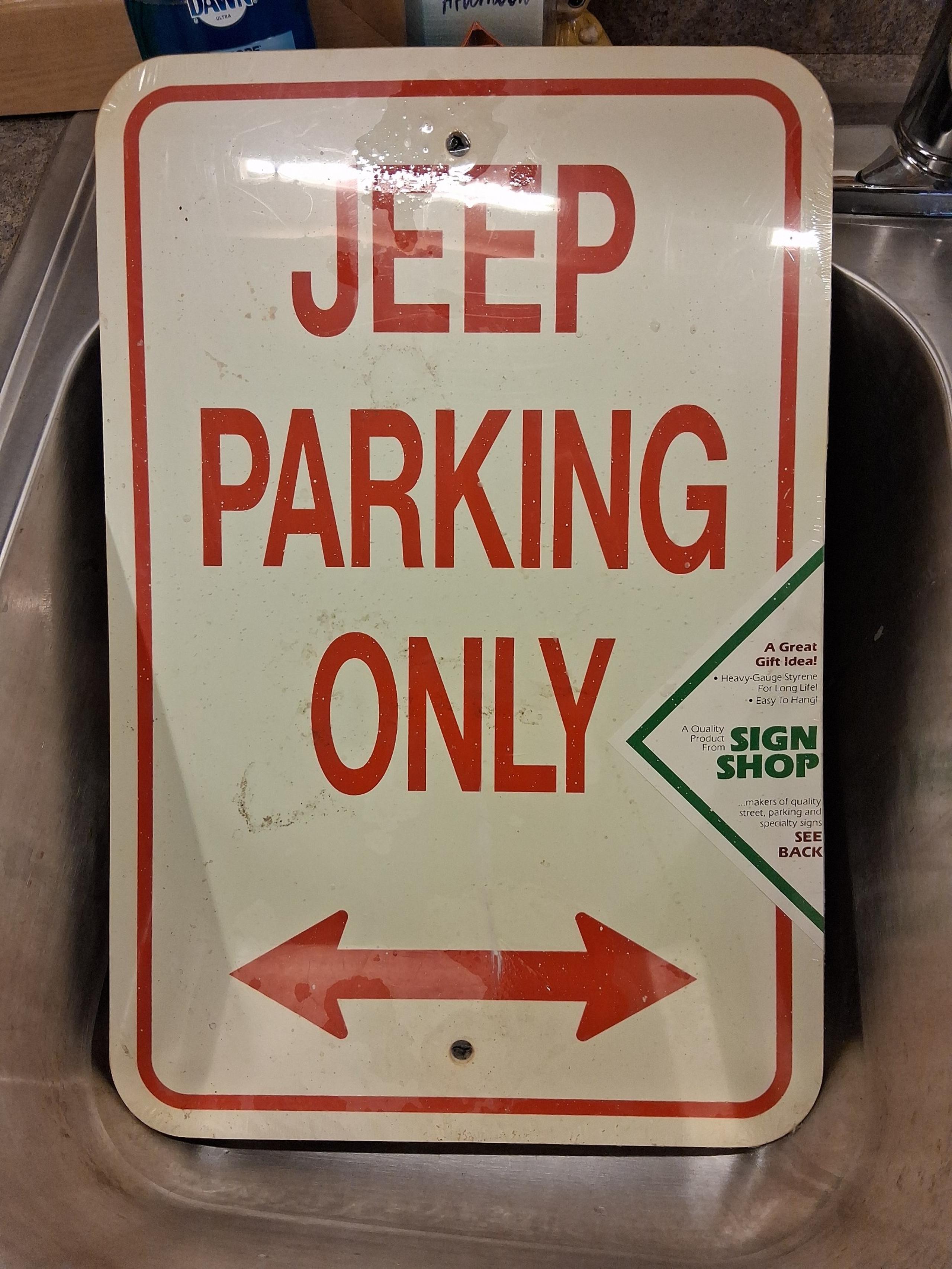 Jeep parking sign metal  new