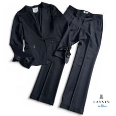 Good condition Lanvin en Bleu frill ribbon design suit set up, black.