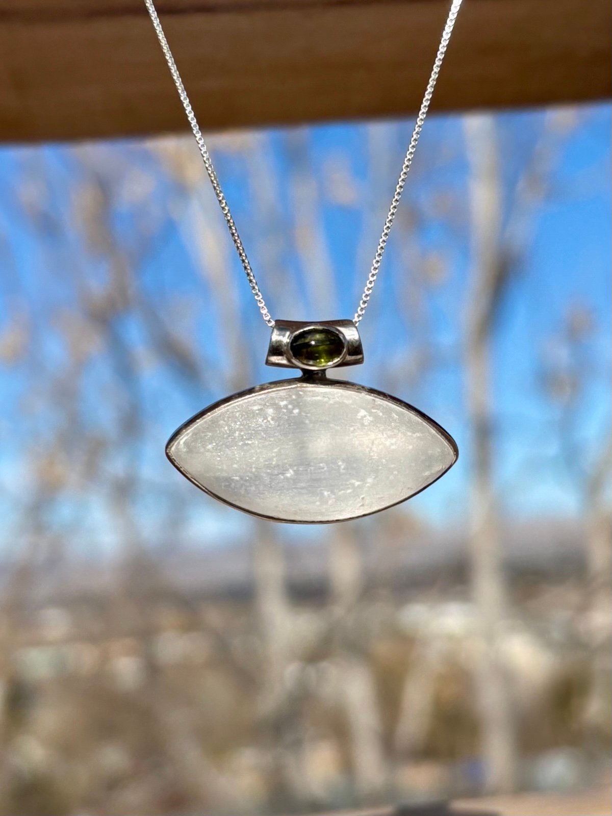 Selenite & Tourmaline Necklace