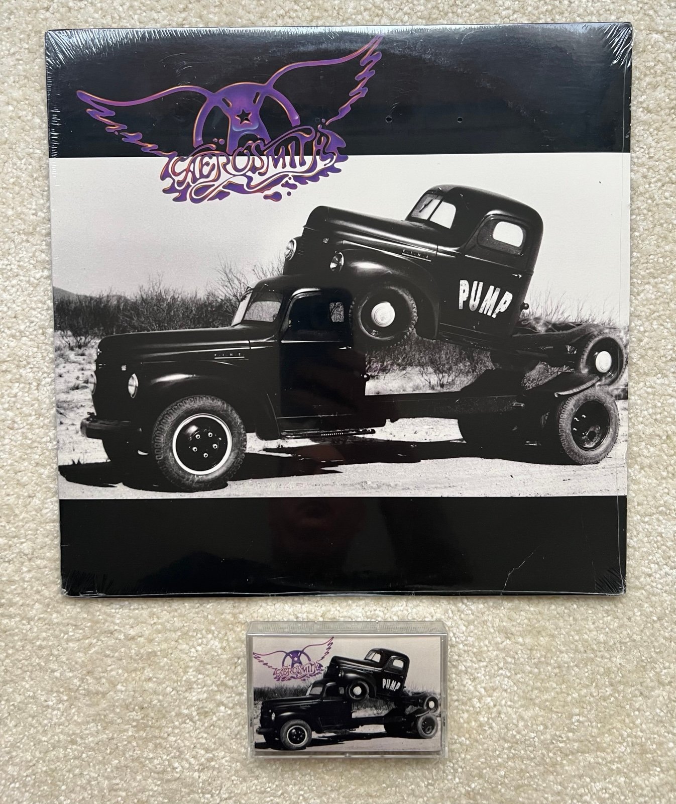 Vintage 1989 Original SEALED Aerosmith Pump Vinyl LP Record AND Cassette Tape