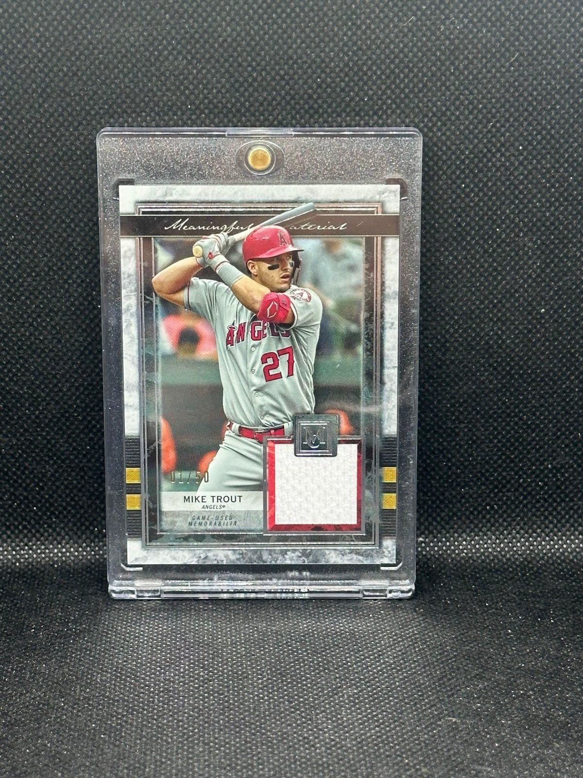 2020 Topps Museum Collection Meaningful Mat Relics MT1 Mike Trout SP /50