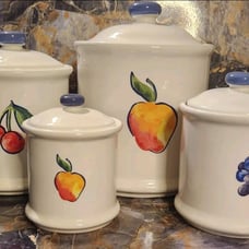Vintage Corning Corelle Fruit Canisters Set Of 4