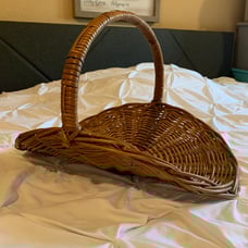 Large vintage wicker garden gathering basket