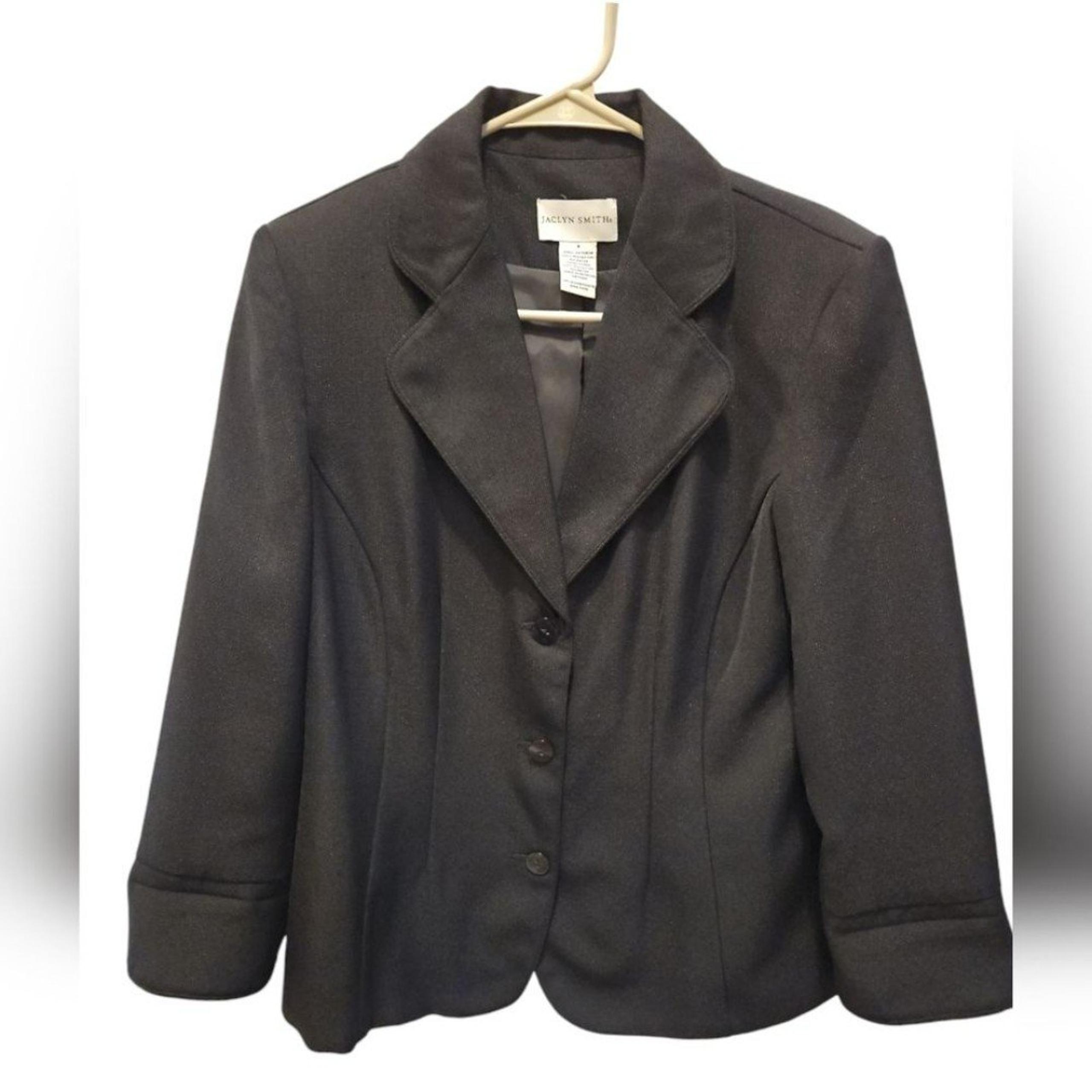 JACLYN SMITH WOMENS BLACK BLAZER SZ 8