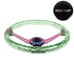 Ralliart Universal 6-Hole 350mm Deep Dish Green Crystal Bubble Steering Wheel