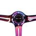 Ralliart Universal 6-Hole 350mm Deep Dish Green Crystal Bubble Steering Wheel