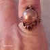 Vtg.RARE AMAZING DESIGNER GENUINE COPPER BALL& FLOWERS RING- SZ9