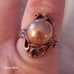Vtg.RARE AMAZING DESIGNER GENUINE COPPER BALL& FLOWERS RING- SZ9