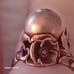 Vtg.RARE AMAZING DESIGNER GENUINE COPPER BALL& FLOWERS RING- SZ9