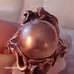 Vtg.RARE AMAZING DESIGNER GENUINE COPPER BALL& FLOWERS RING- SZ9