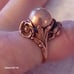 Vtg.RARE AMAZING DESIGNER GENUINE COPPER BALL& FLOWERS RING- SZ9