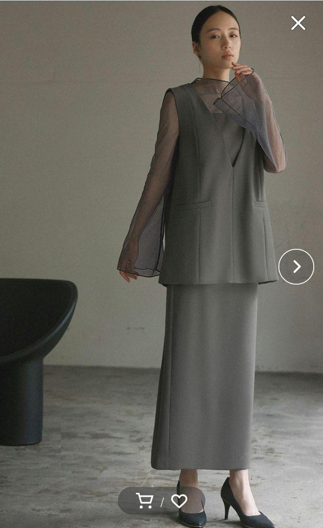 Gray Skirt Set Up Party Dress