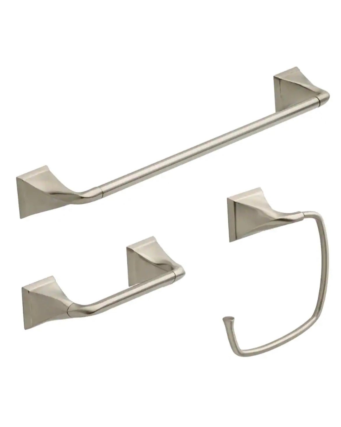 Everly 3-Piece Bath Set with Towel Ring, Toilet Paper Holder and 24 in.Towel Bar