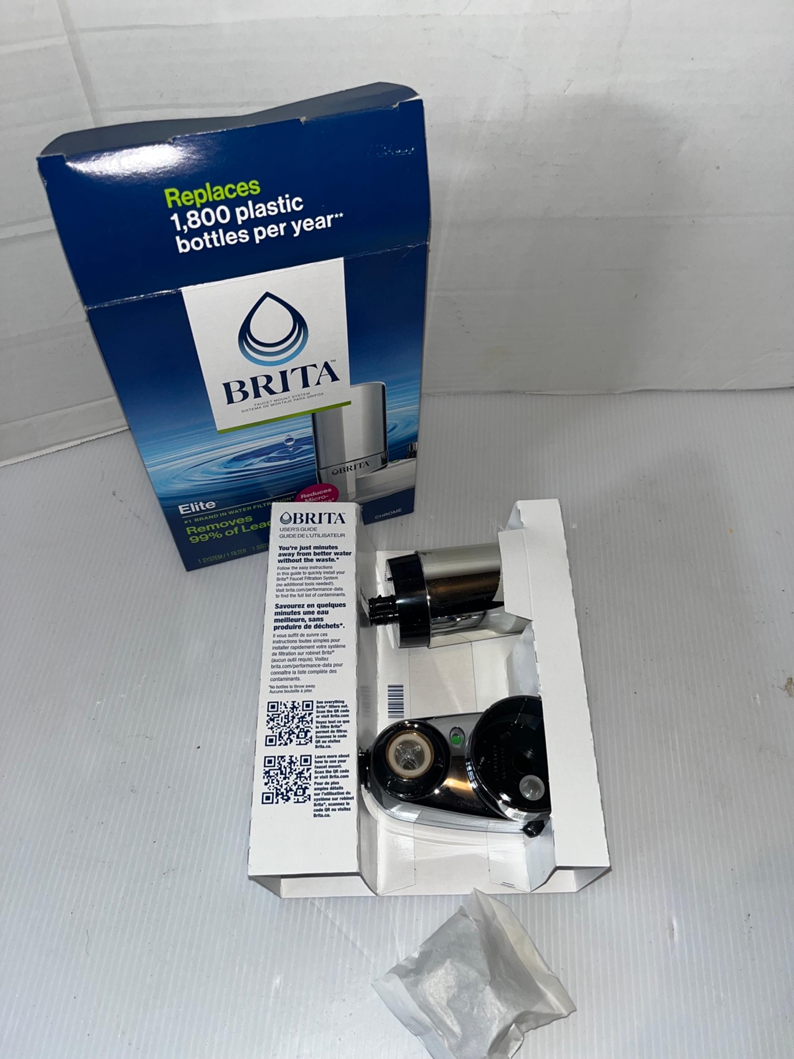 Brita Faucet Mount Water Filter Chrome Elite 99 Lead Reduction Water Purificatio