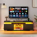 TV Stand with Charging Station & LED Lights For 55/60/65 in Entertainment Center