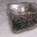 Silver Shiny Swirl Flower Filigree Texas Longhorns Western Belt Buckle Excellent