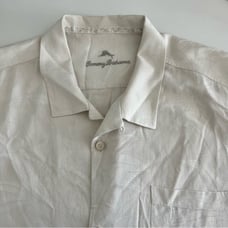 Tommy Bahama Men's Silk Short Sleeve Button Up Hawaiian tropical shirt cream XXL