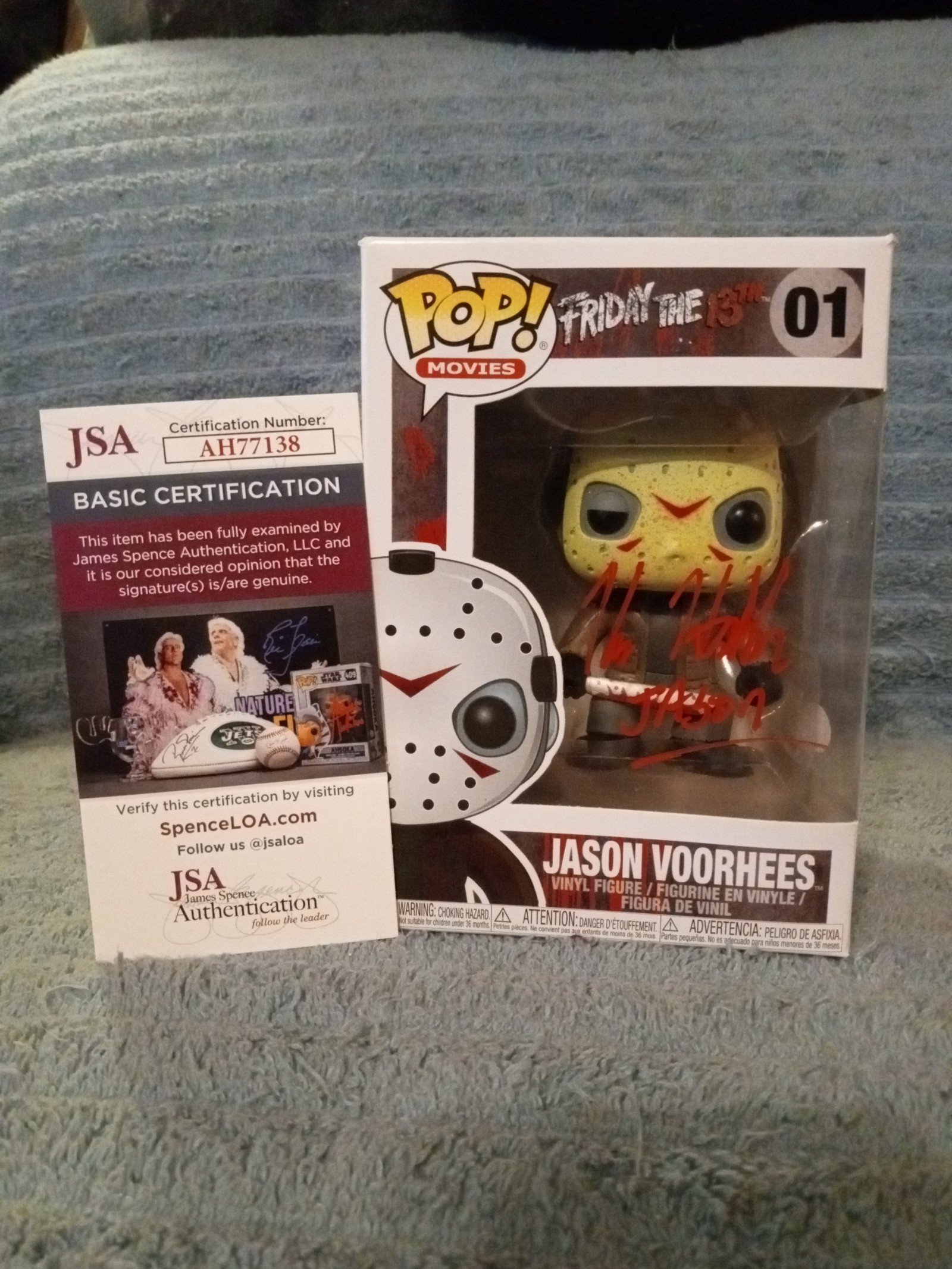 Funko Pop Movies Jason Voorhees Signed By Kane Hodder JSA Certified