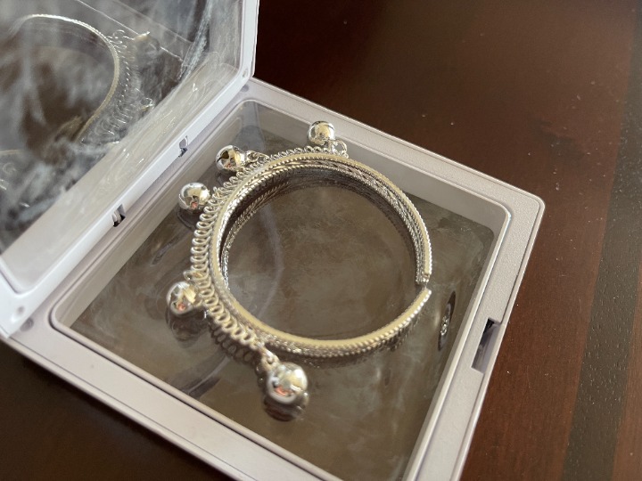 999 Silver bracelet with bells for newborn baby, kids
