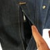 Eddie Bauer goose down quilted denim jacket