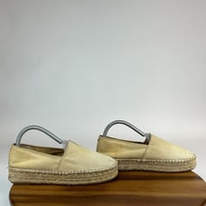 Womens Sam Edelman Cherlene Platform Canvas Tan Espadrilles Shoes Size 8.5 M GUC