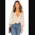 *marks* NWOT Revolve x About Us Skylar Deep V Top in Cream | Size L